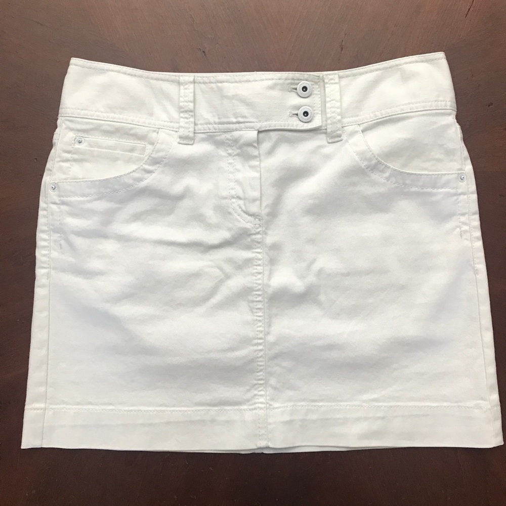 LOFT White Denim Skirt